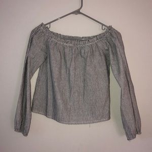 Striped off the shoulder top